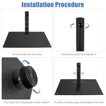 20 Inches Patio Umbrella Base, 4 Adjustable Footpads, Black Outdoor Umbrella Bases at Gallery Canada