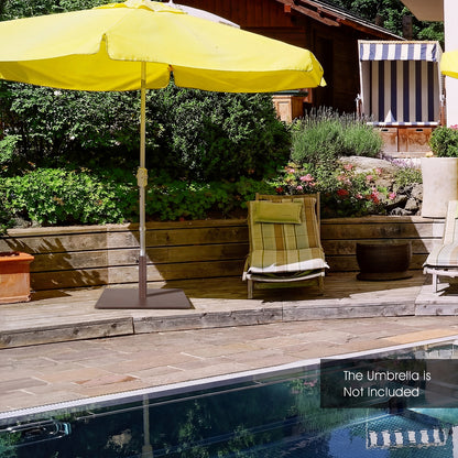 20 Inches Patio Umbrella Base Stand with 4 Adjustable Footpads, Brown Outdoor Umbrella Bases at Gallery Canada