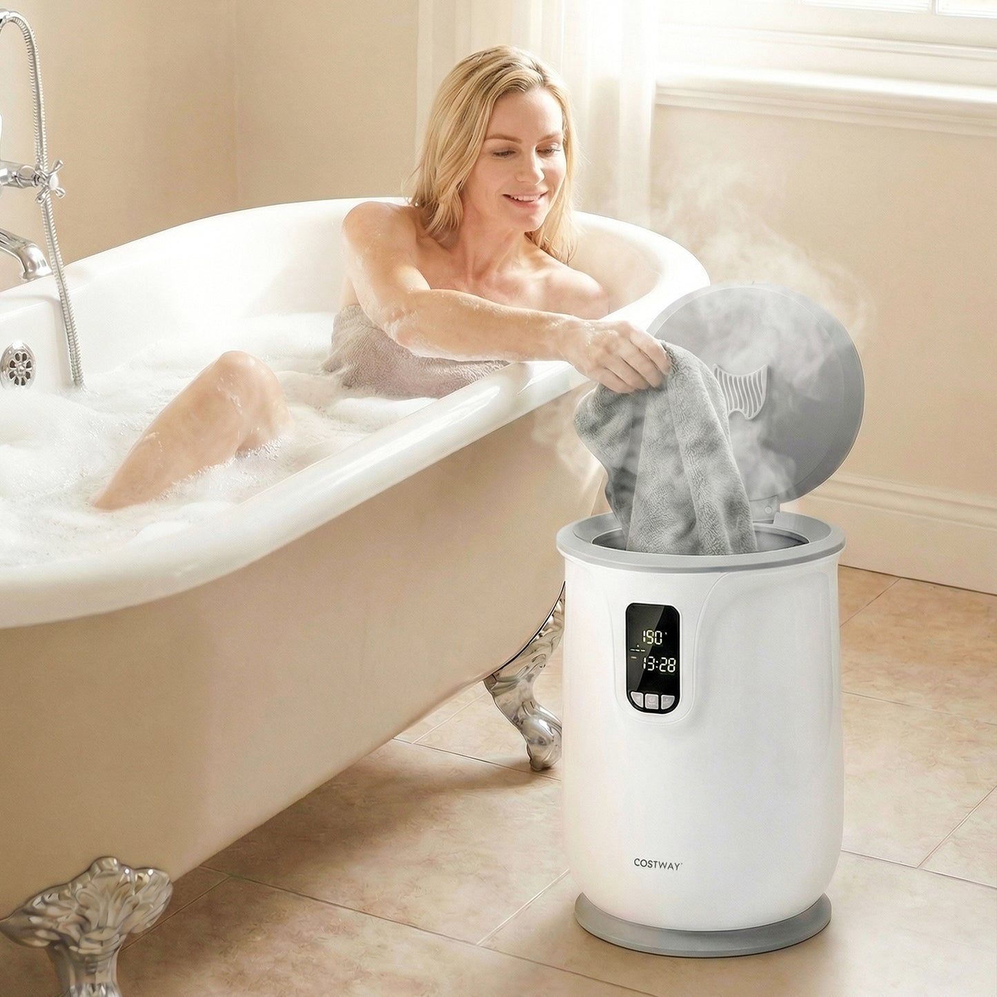 20 L Large Blanket Towel Warmer, 3 Heat Levels, White Dryers at Gallery Canada