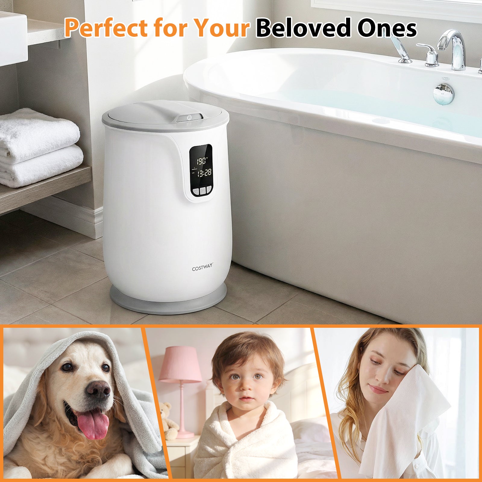 20 L Large Blanket Towel Warmer, 3 Heat Levels, White Dryers at Gallery Canada
