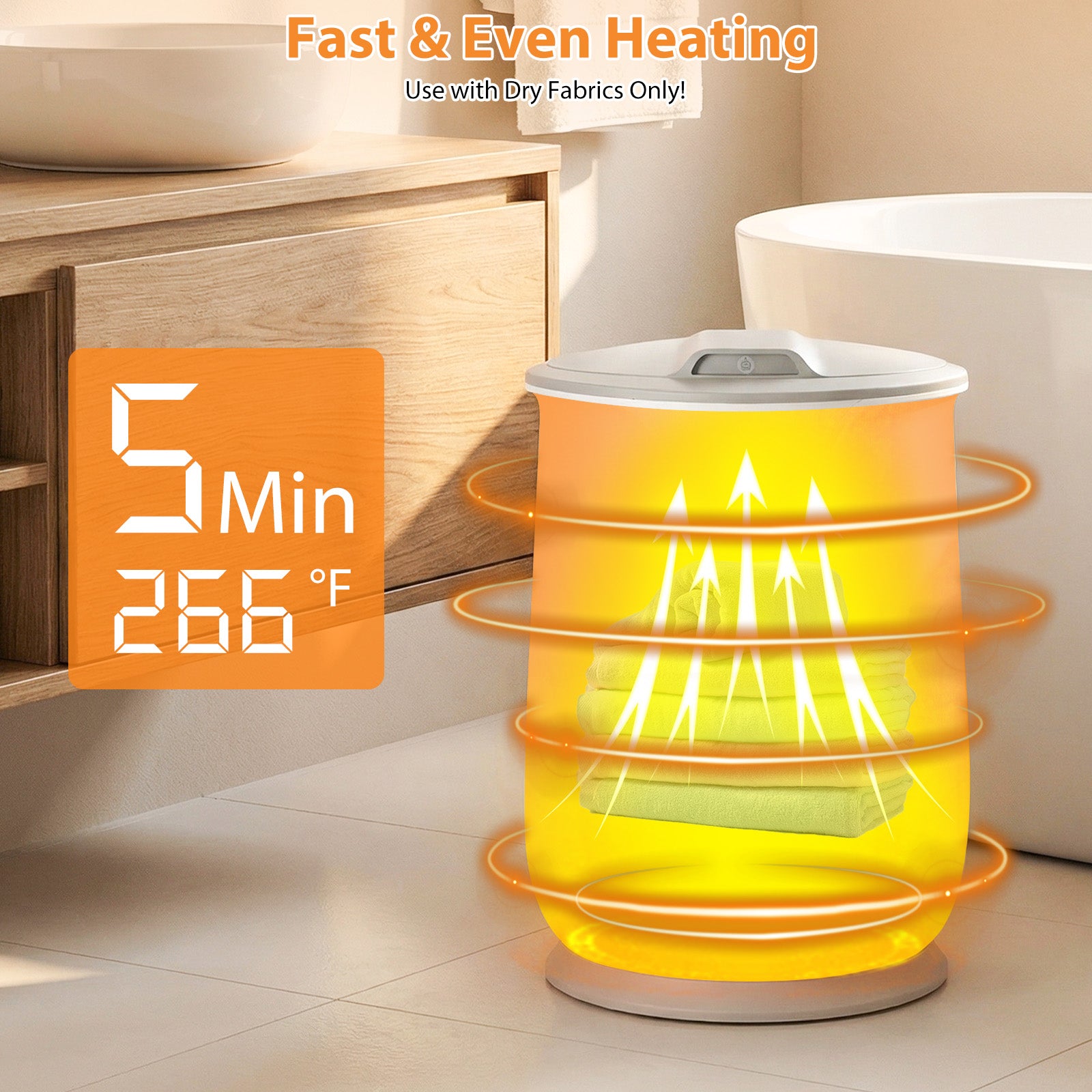 20 L Large Blanket Towel Warmer, 3 Heat Levels, White Dryers at Gallery Canada