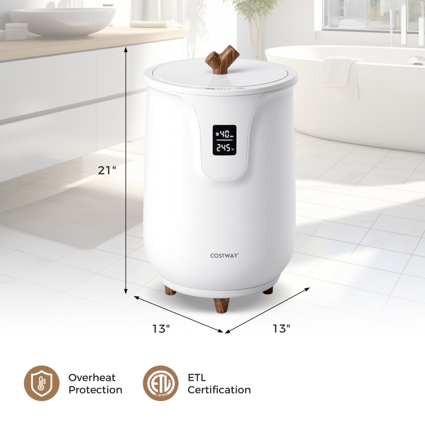 20 L Large Blanket And Towel Warmer, 3 Heat Levels, White Dryers at Gallery Canada