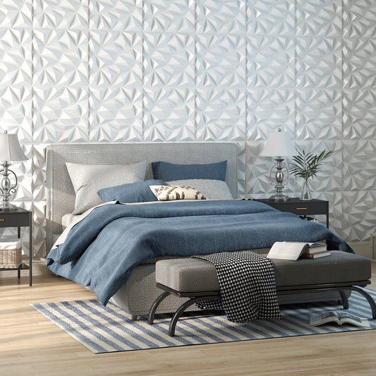 20-Pack 3D Wall Panels with Decorative Diamond Patterns, White Decorative Accessories White at Gallery Canada