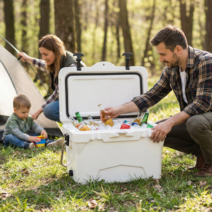 20 Quart Portable Hard Cooler, Built-In Ruler And Bottle, White Coolers at Gallery Canada