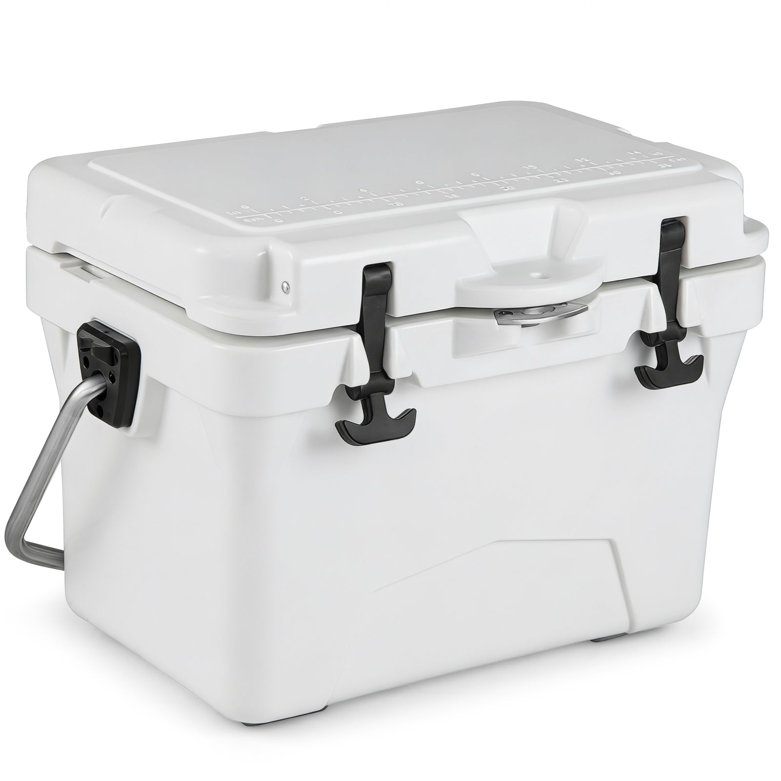 20 Quart Portable Hard Cooler, Built-In Ruler And Bottle, White Coolers White at Gallery Canada