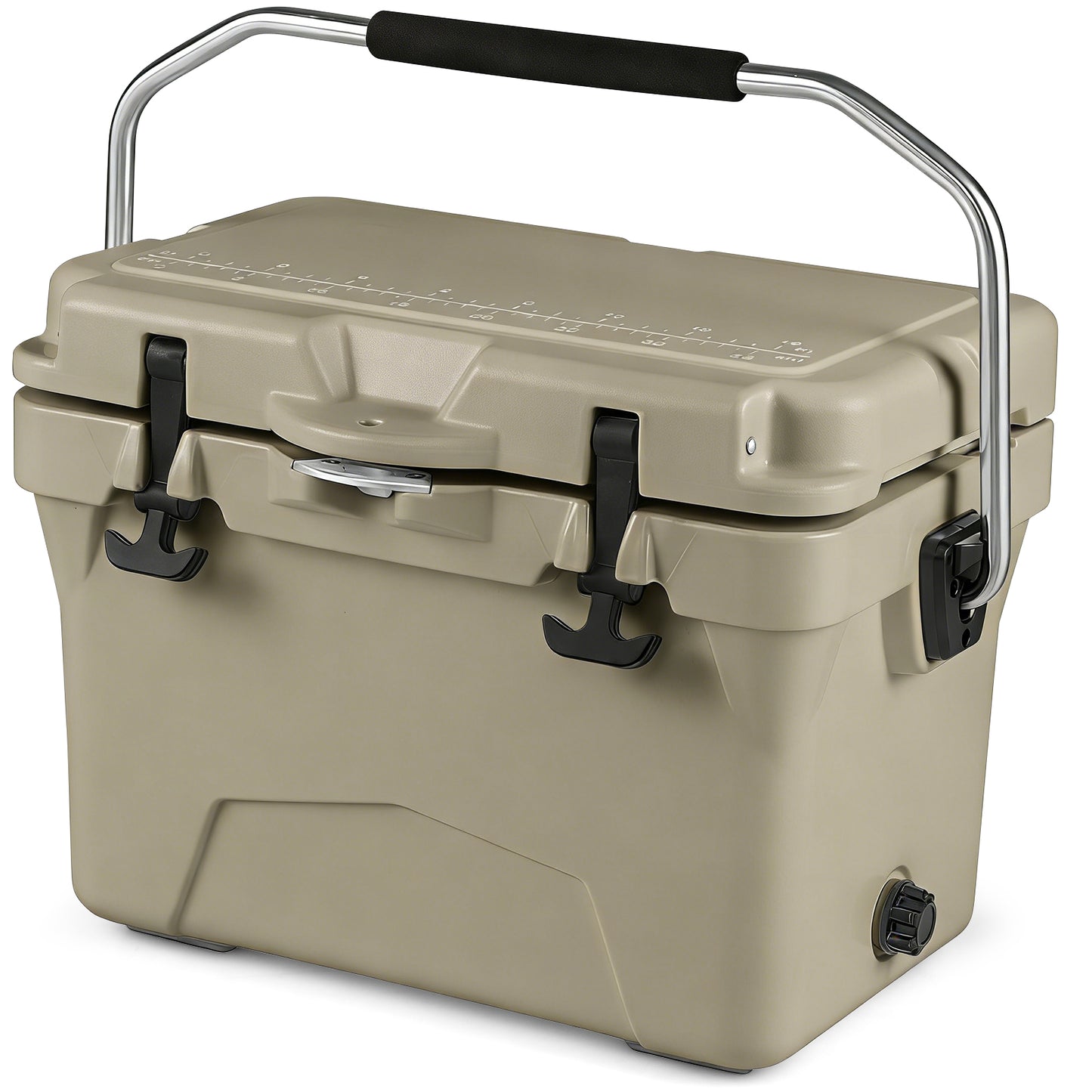 20 Quart Portable Hard Cooler, Built-In Ruler And Bottle, Khaki Coolers at Gallery Canada