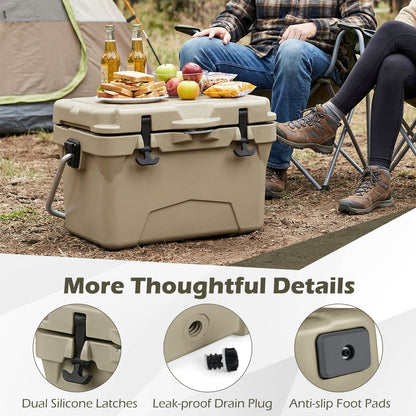 20 Quart Portable Hard Cooler, Built-In Ruler And Bottle, Khaki Coolers at Gallery Canada