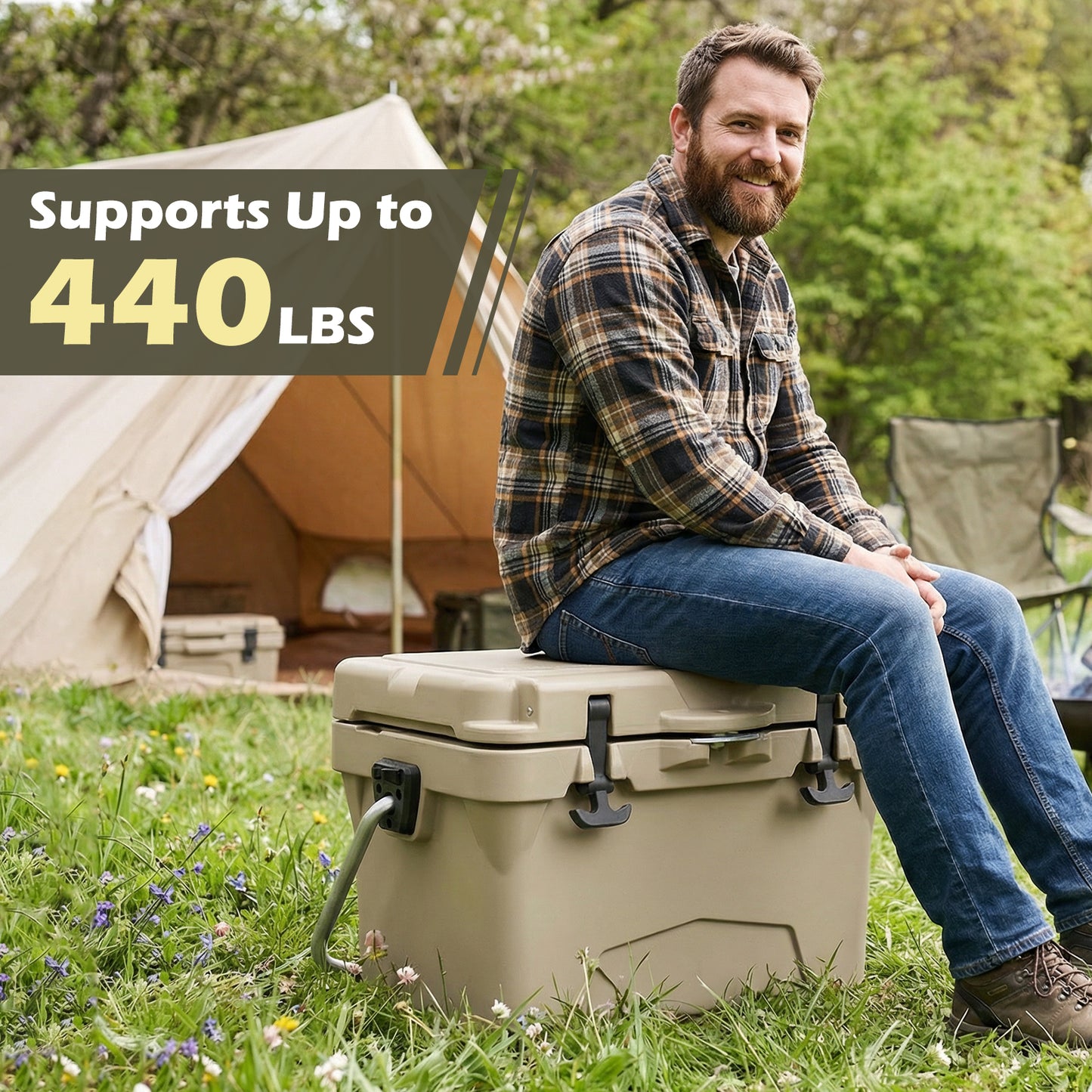 20 Quart Portable Hard Cooler, Built-In Ruler And Bottle, Khaki Coolers at Gallery Canada