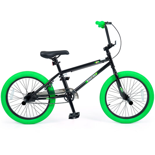 20" Kids Trick Bike, 360 Steering, Adjustable Seat, Green Kids Bike Green at Gallery Canada