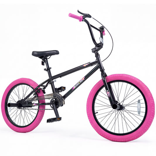 20" Kids Trick Bicycle, 360 Steering, Adjustable Seat, Pink Kids Bike Pink at Gallery Canada