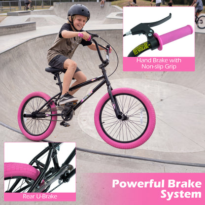 20" Kids Trick Bicycle, 360 Steering, Adjustable Seat, Pink Kids Bike at Gallery Canada