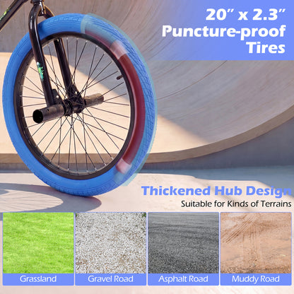 20" Trick Bicycle, 360 Degree Steering, Adjustable Seat, Navy Kids Bike at Gallery Canada