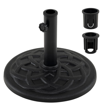 Base de parasol de patio de 20 lb, 17 po rond, compatible avec poteaux de 1,5 po et 1,9 po, noir