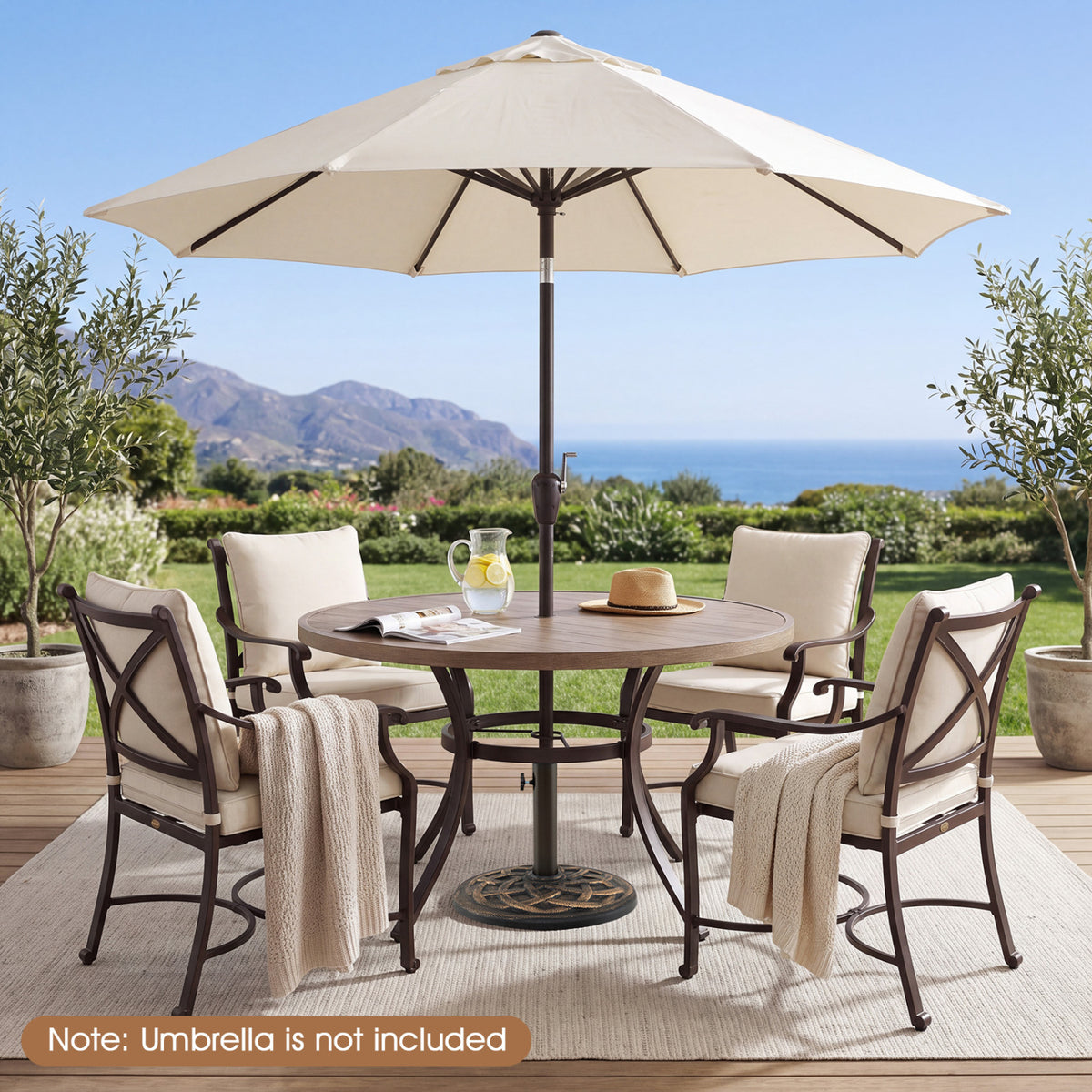 Base de parasol ronde de 17 pouces, 20 lb, bronze