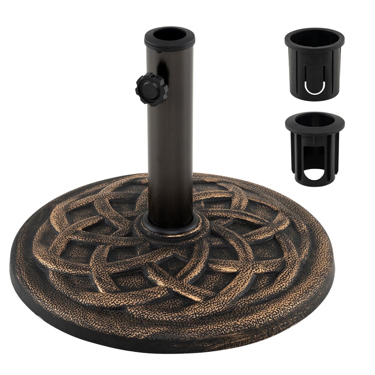 Base de parasol ronde de 17 pouces, 20 lb, bronze