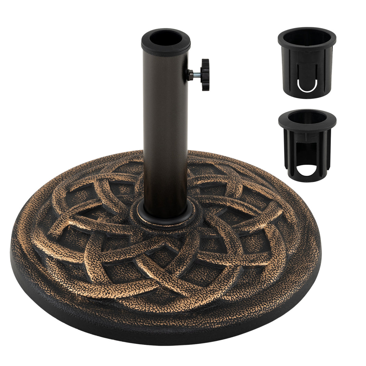 Base de parasol ronde de 17 pouces, 20 lb, bronze