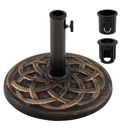 Base de parasol ronde de 17 pouces, 20 lb, bronze
