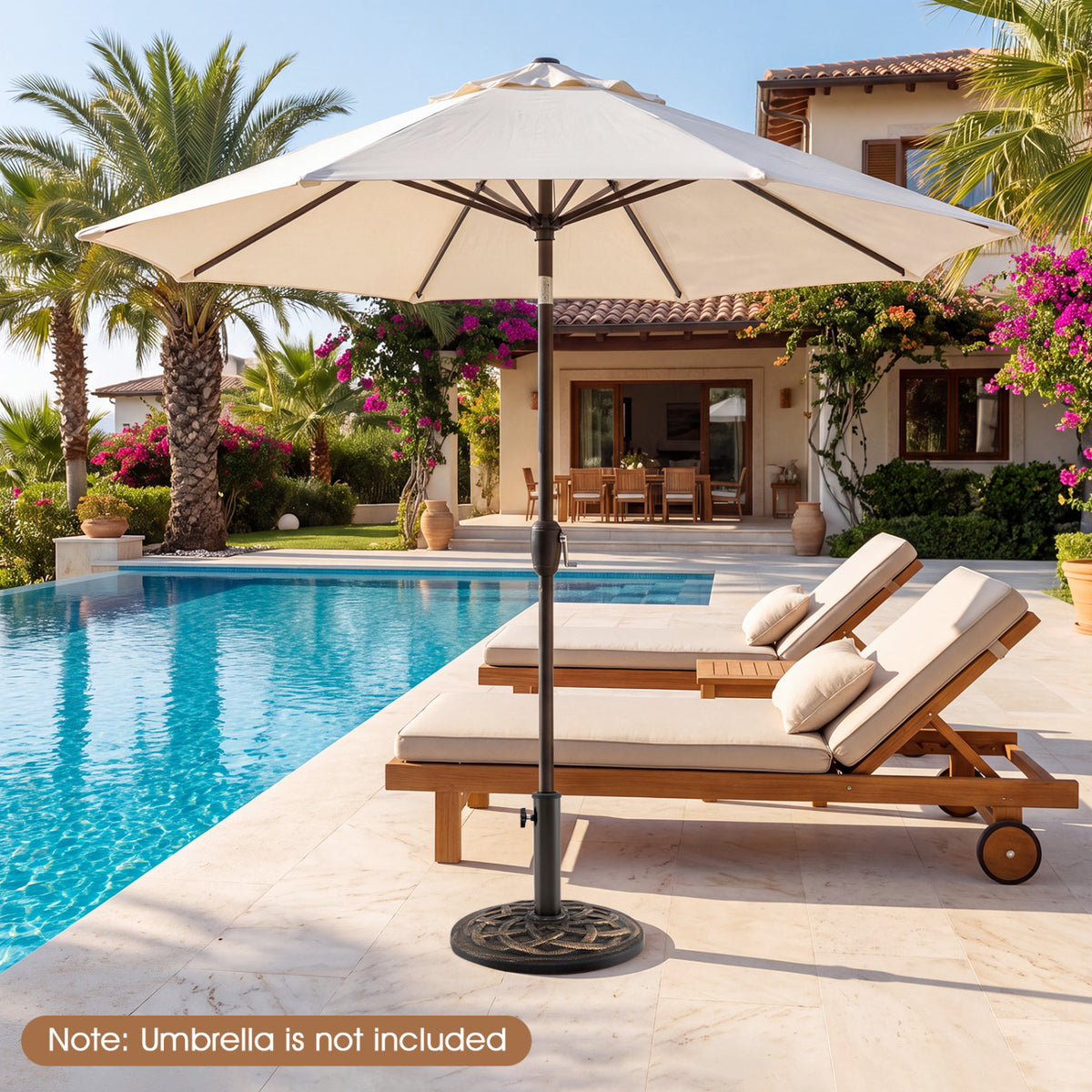 Base de parasol ronde de 17 pouces, 20 lb, bronze