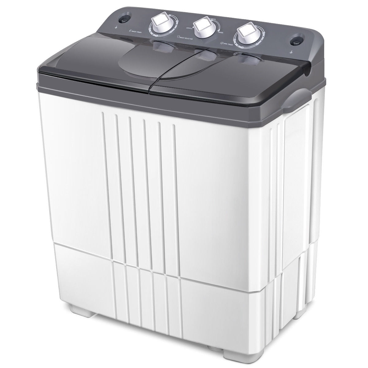 20 lbs Portable Semi-Automatic Twin-tub Washing Machine, Gray Washing Machines at Gallery Canada
