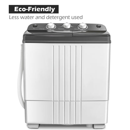 20 lbs Portable Semi-Automatic Twin-tub Washing Machine, Gray Washing Machines at Gallery Canada
