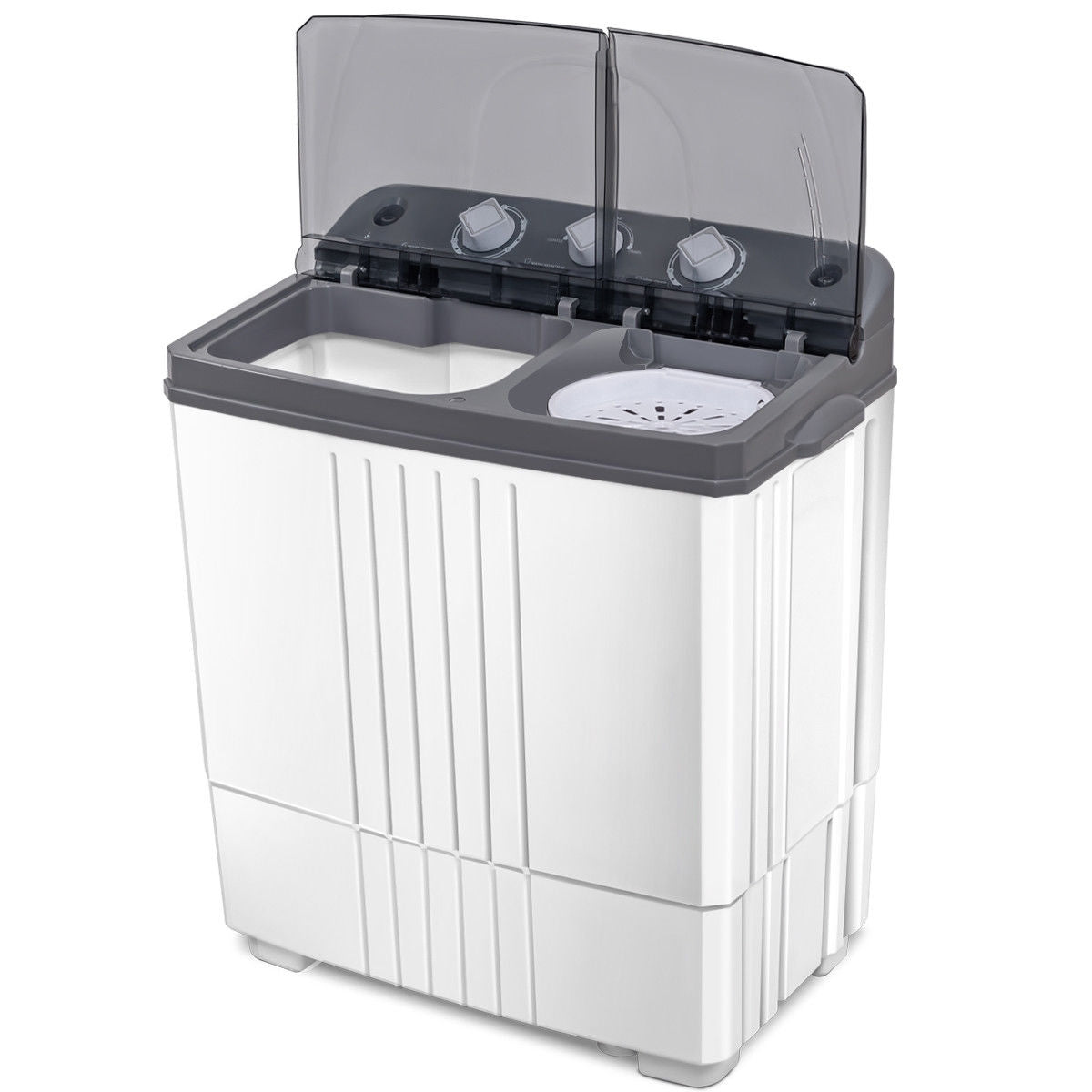 20 lbs Portable Semi-Automatic Twin-tub Washing Machine, Gray Washing Machines at Gallery Canada