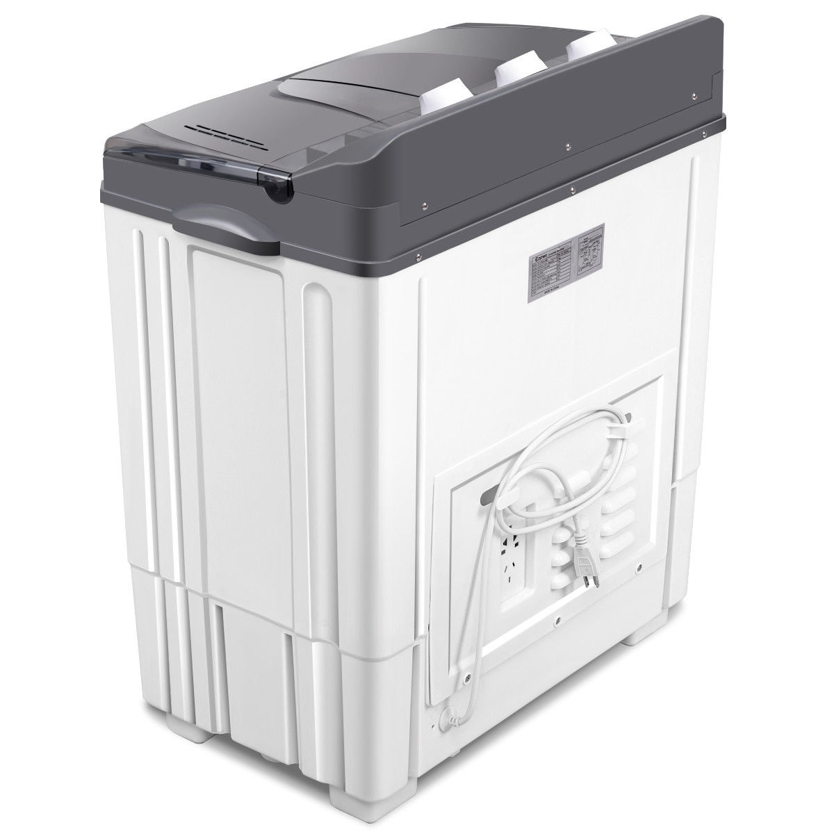 20 lbs Portable Semi-Automatic Twin-tub Washing Machine, Gray Washing Machines at Gallery Canada