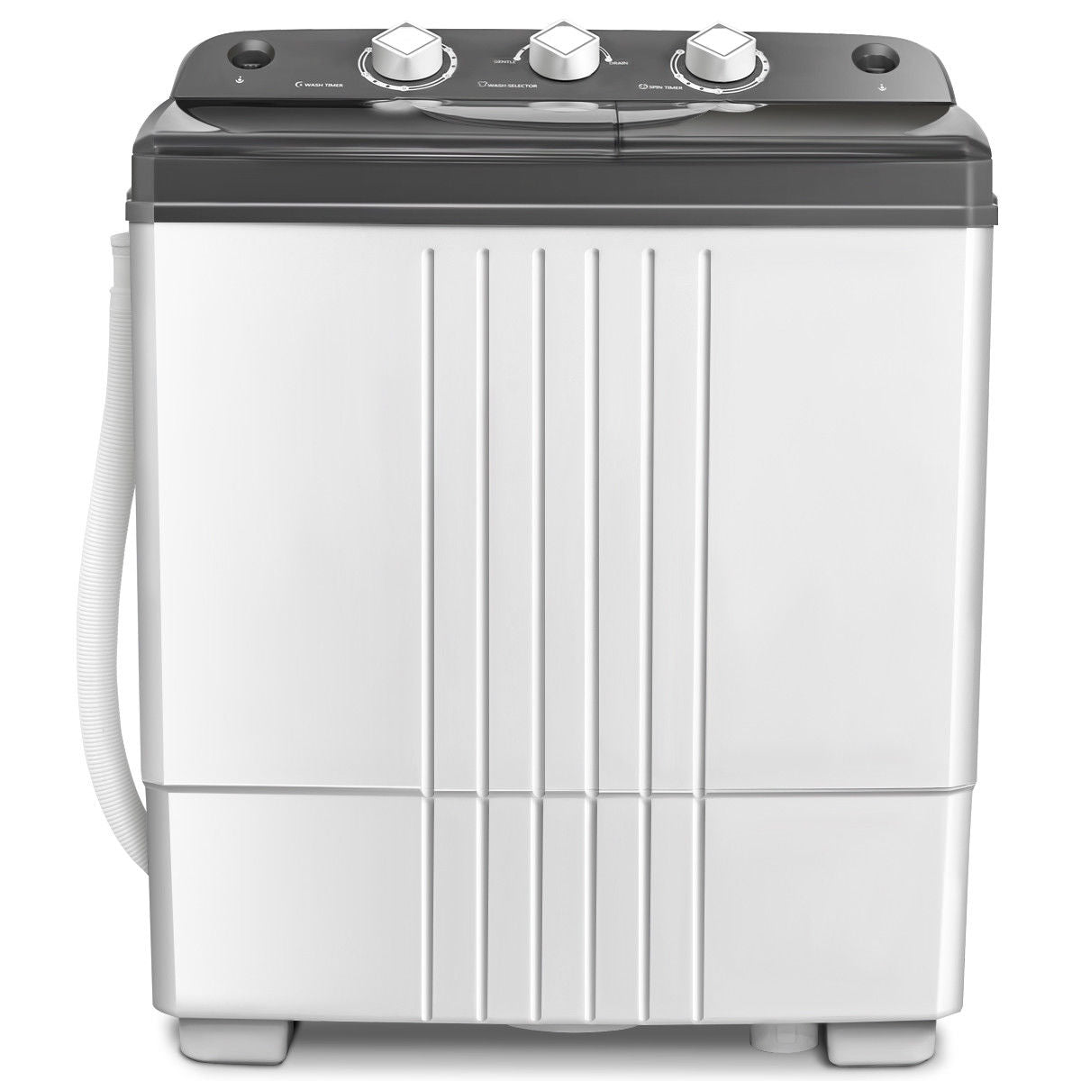 20 lbs Portable Semi-Automatic Twin-tub Washing Machine, Gray Washing Machines at Gallery Canada