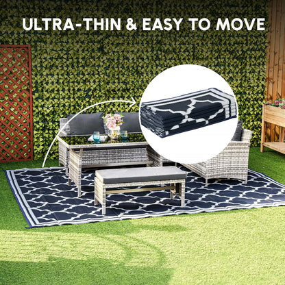 9'x12' Reversible Outdoor RV Rug, Patio Mat, Dark Blue Outdoor Reversible Rugs at Gallery Canada