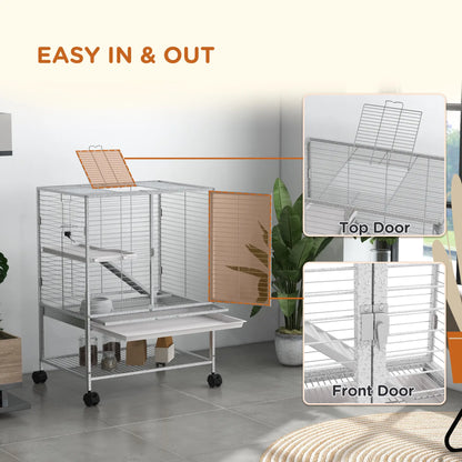 Small Animal Cage 34"H, Removable Tray, Storage Shelf, Light Grey Houses & Habitats at Gallery Canada