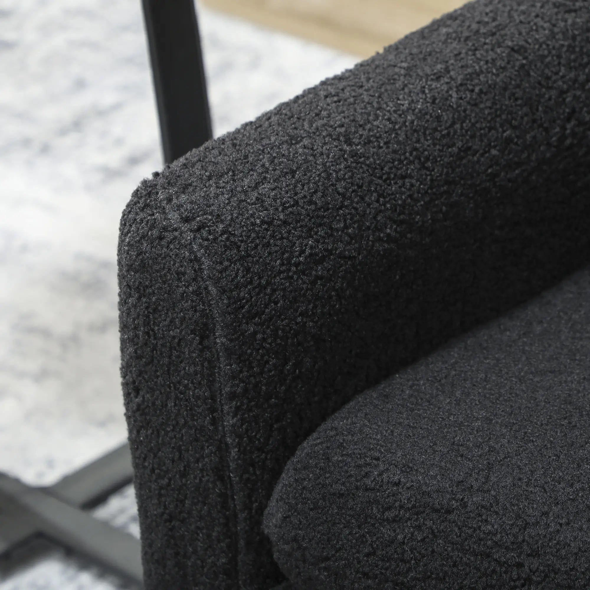 Modern Fabric Accent Chair, Upholstered Armchair with Wood Legs, Black Accent Chairs at Gallery Canada