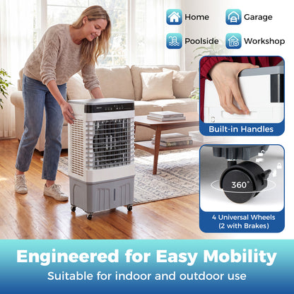 2100 CFM Evaporative Air Cooler, 5.3 Gal Tank, White Air Coolers at Gallery Canada