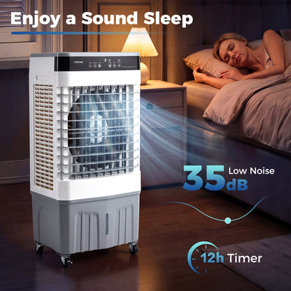 2100 CFM Evaporative Air Cooler, 5.3 Gal Tank, White Air Coolers at Gallery Canada