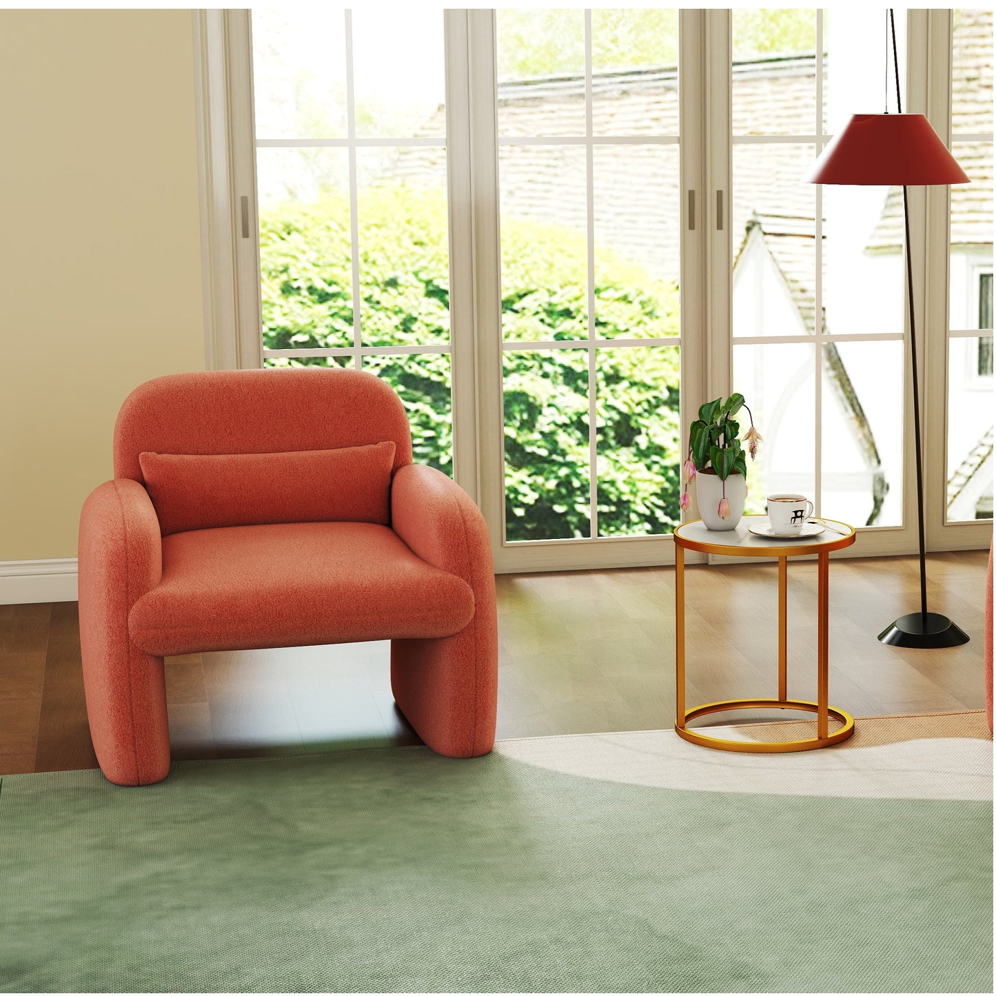 Modern Accent Chair, Marble Top Side Table Set, 2 Piece Living Room at Gallery Canada