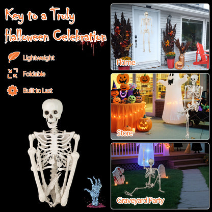 5.4 FT Life Size Large Halloween Skeleton Decoration, White Halloween at Gallery Canada