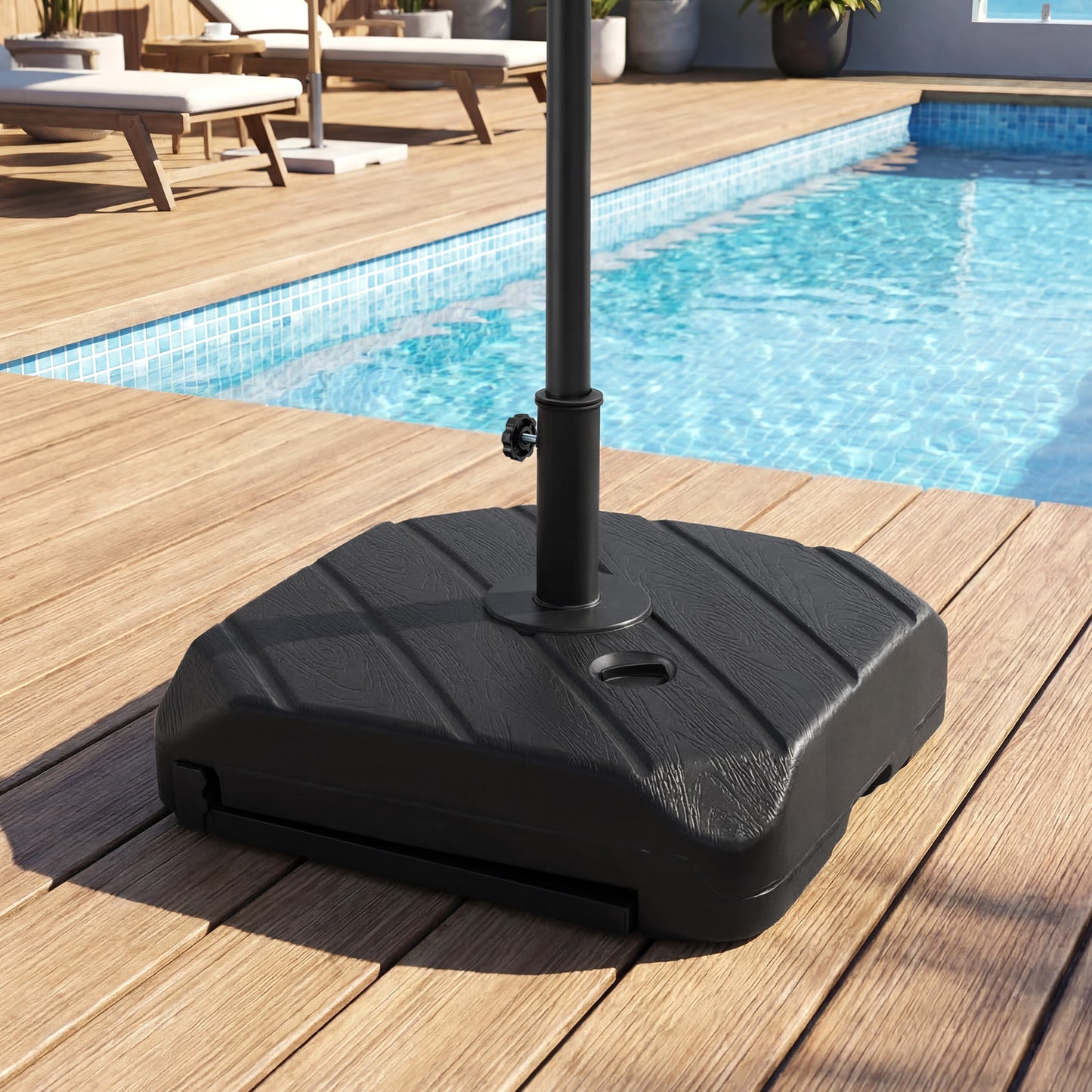 211 Lbs Fillable Patio Umbrella Base With Wheels, Telescopic Pull Rod Outdoor Umbrella Bases at Gallery Canada