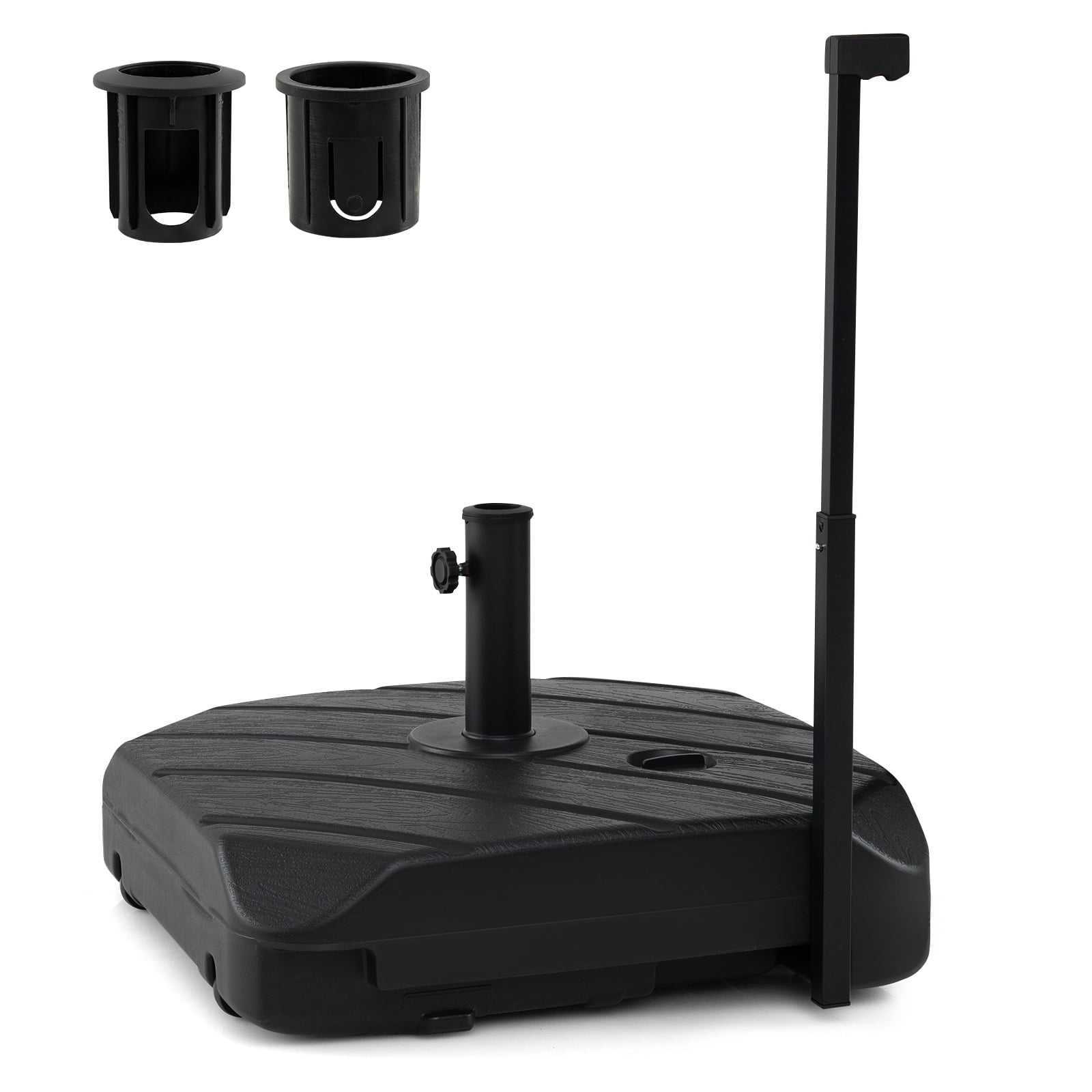 211 Lbs Fillable Patio Umbrella Base With Wheels, Telescopic Pull Rod Outdoor Umbrella Bases Options at Gallery Canada