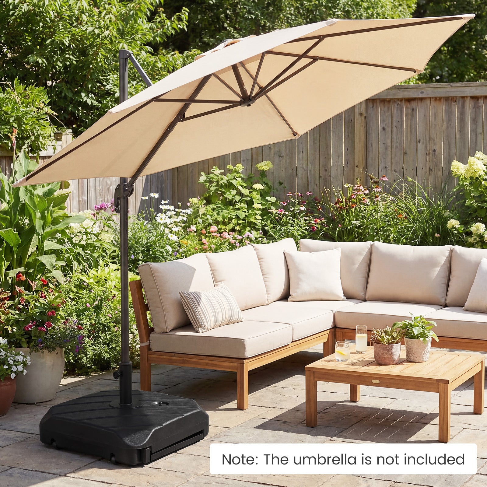 211 Lbs Fillable Patio Umbrella Base With Wheels, Telescopic Pull Rod Outdoor Umbrella Bases at Gallery Canada