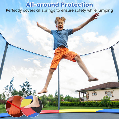 8-16 FT Trampoline Pad Replacement Safety Pad with Fixing Straps (Multicolor)-15FT, Multicolor Outdoor Play at Gallery Canada