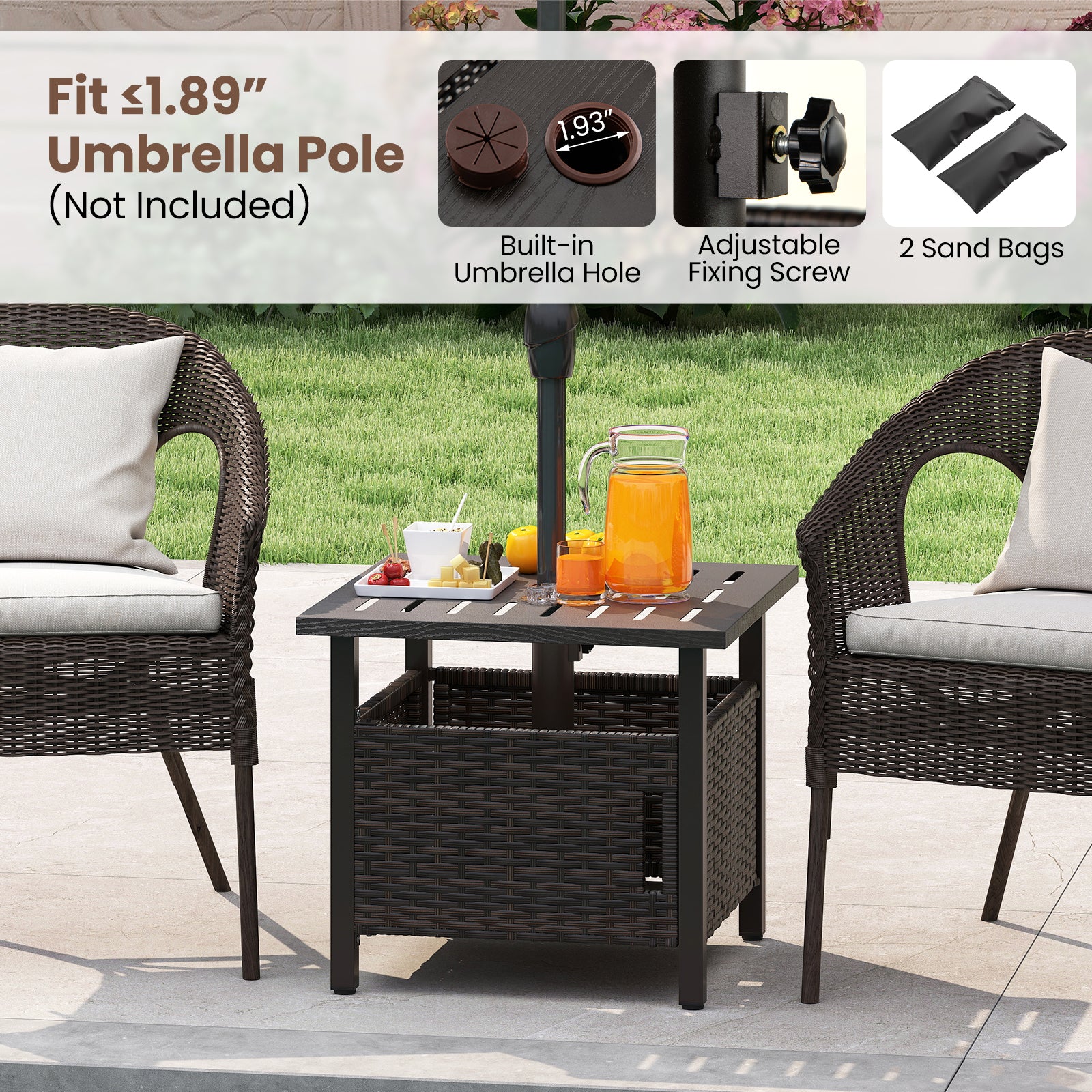 Outdoor Side Table with 1.93