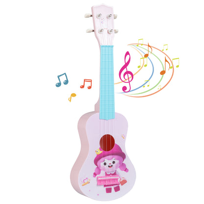 21 Inch Children Mini Ukulele with 4 Nylon Strings and 12 Frets, Pink & Blue Guitar & Strings at Gallery Canada