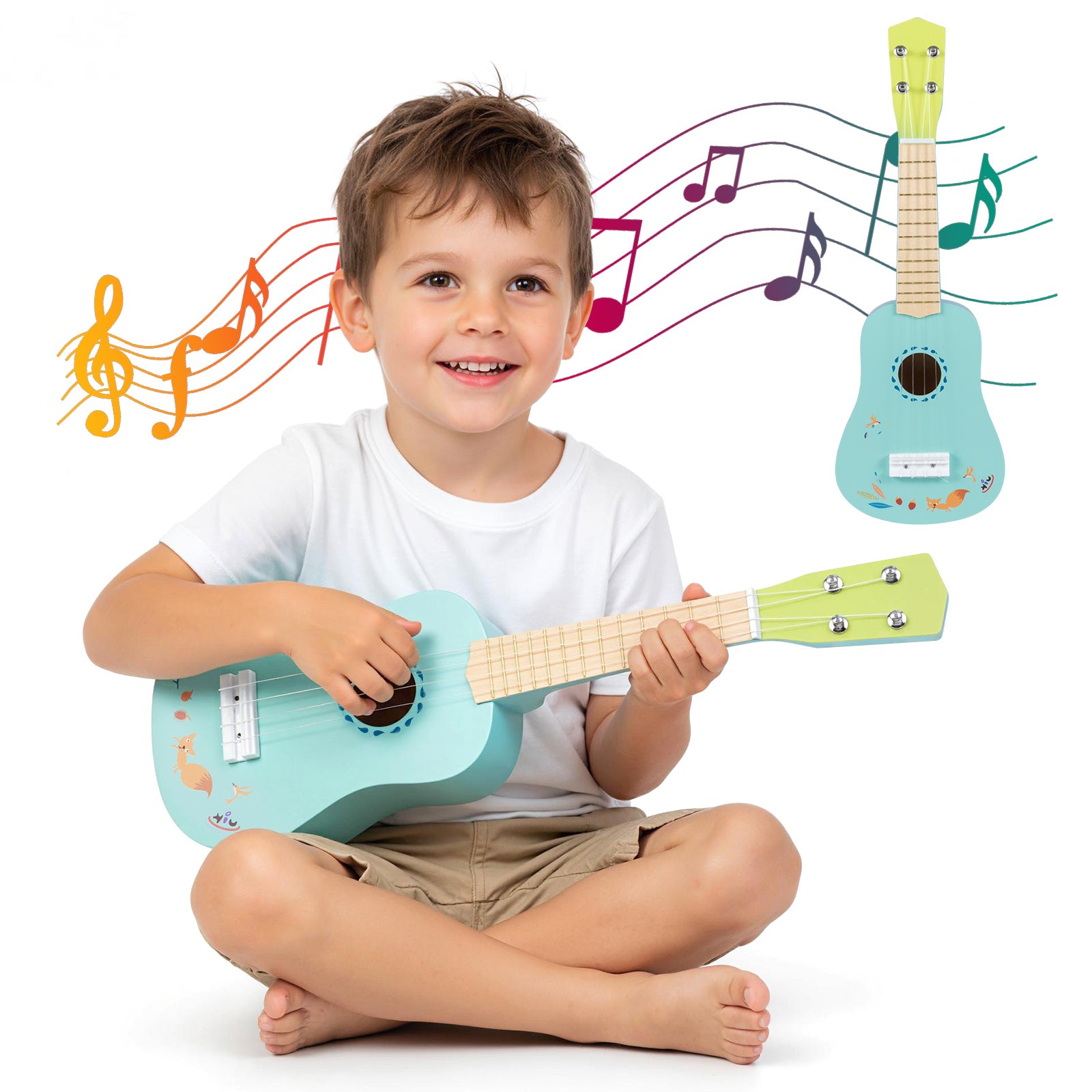 21 Inch Ukulele Guitar for Kids with Basswood Body for 3+ Years Old Guitar & Strings at Gallery Canada