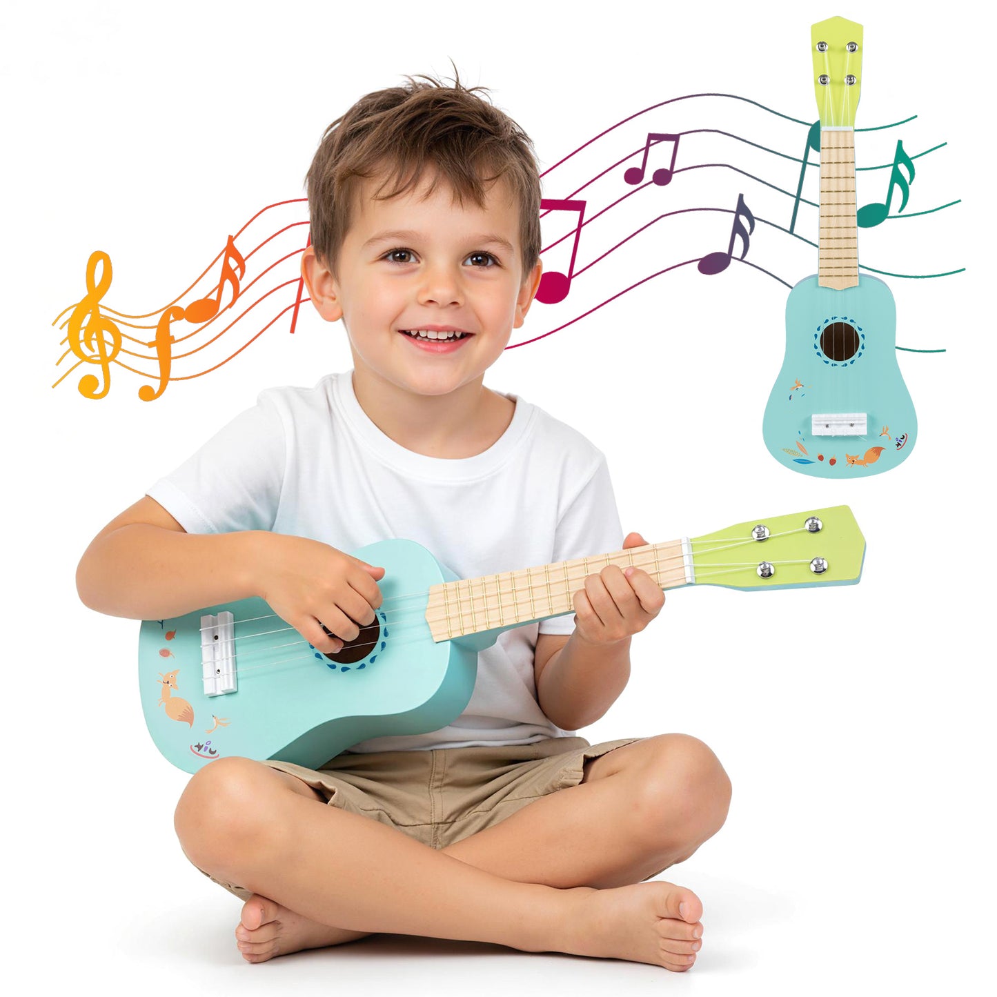 21 Inch Ukulele Guitar for Kids with Basswood Body for 3+ Years Old Guitar & Strings at Gallery Canada