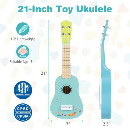 21 Inch Ukulele Guitar for Kids with Basswood Body for 3+ Years Old Guitar & Strings at Gallery Canada