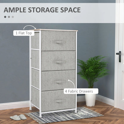 Linen Drawer Cabinet, 4 Removable Drawers, Adjustable Feet, White Storage Cabinets at Gallery Canada