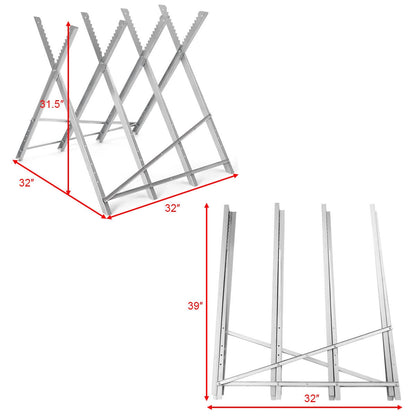 220 lbs Heavy Duty Portable Foldable Steel Sawhorse, Silver Garden Tools at Gallery Canada