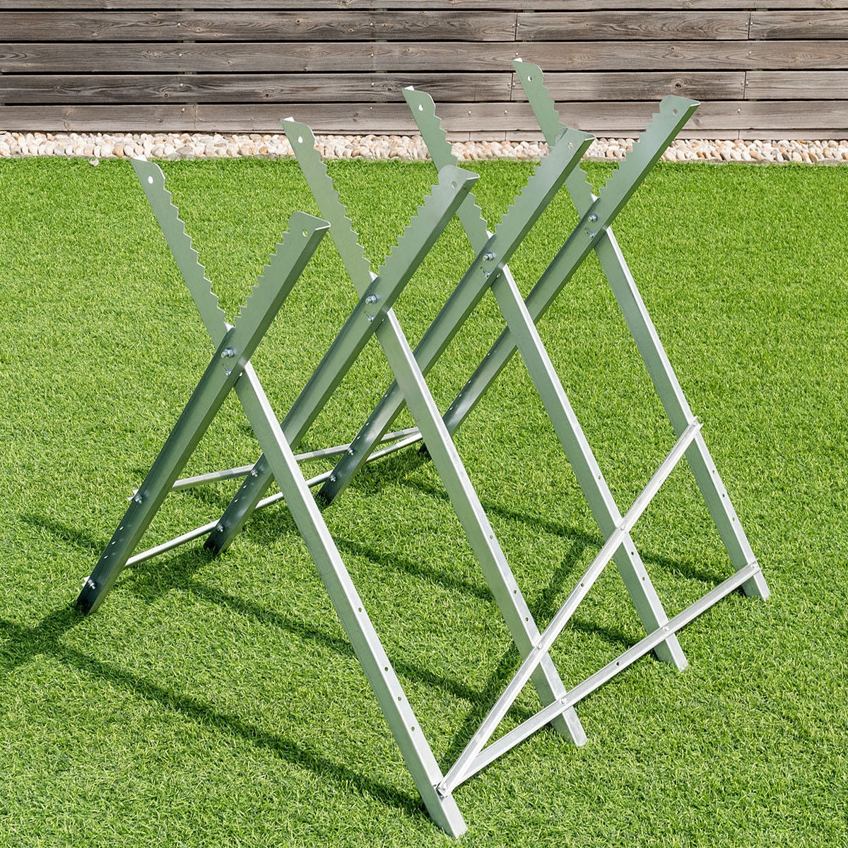 220 lbs Heavy Duty Portable Foldable Steel Sawhorse, Silver Garden Tools at Gallery Canada