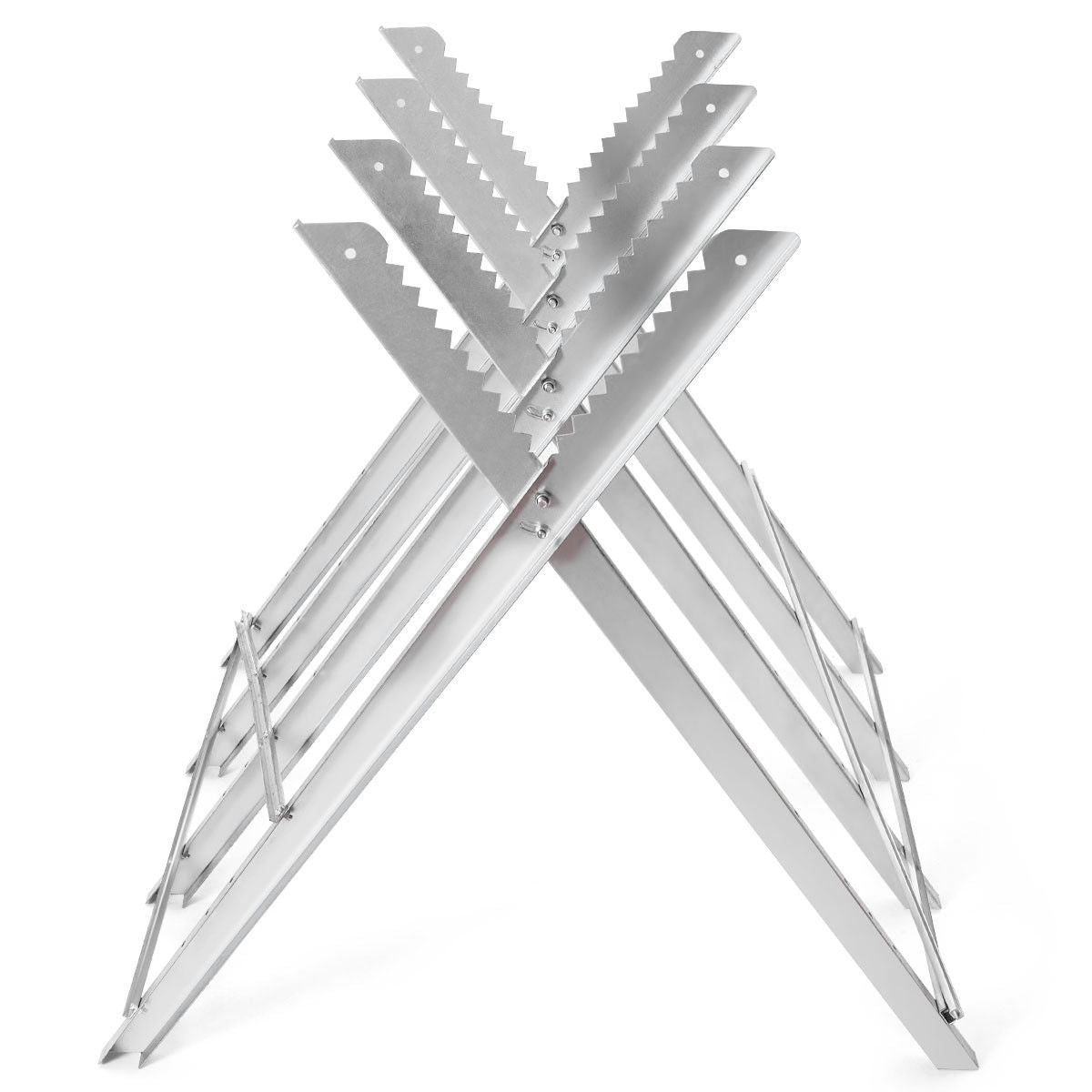 220 lbs Heavy Duty Portable Foldable Steel Sawhorse, Silver Garden Tools at Gallery Canada