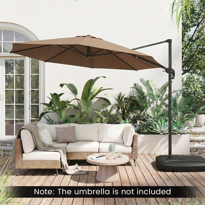 225 LBS Cantilever Patio Umbrella Base with Wheels and Crossed Base Outdoor Umbrella Bases at Gallery Canada