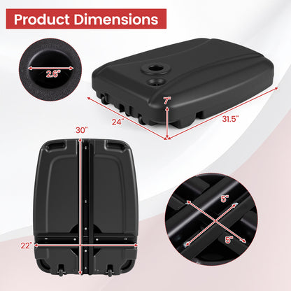 225 LBS Cantilever Patio Umbrella Base with Wheels and Crossed Base Outdoor Umbrella Bases at Gallery Canada