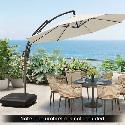 225 LBS Cantilever Patio Umbrella Base with Wheels and Crossed Base Outdoor Umbrella Bases at Gallery Canada
